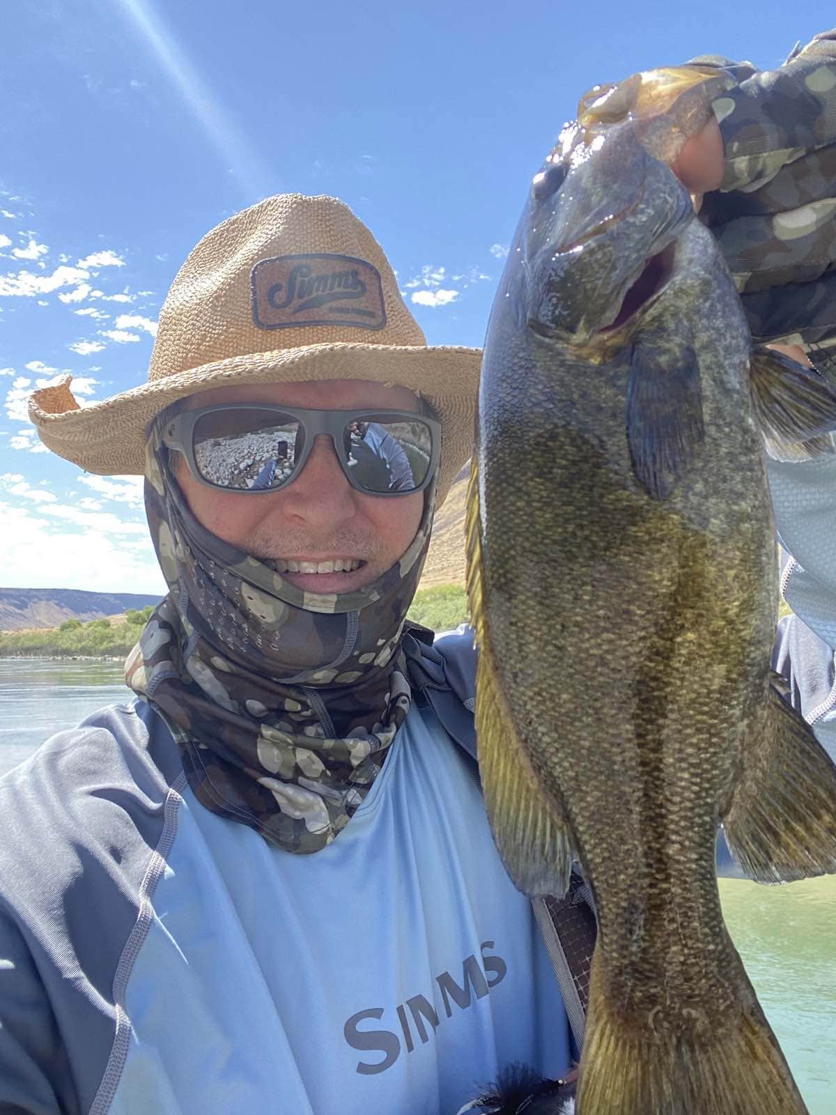 Fly fishing for smallmouth bass on the snake river