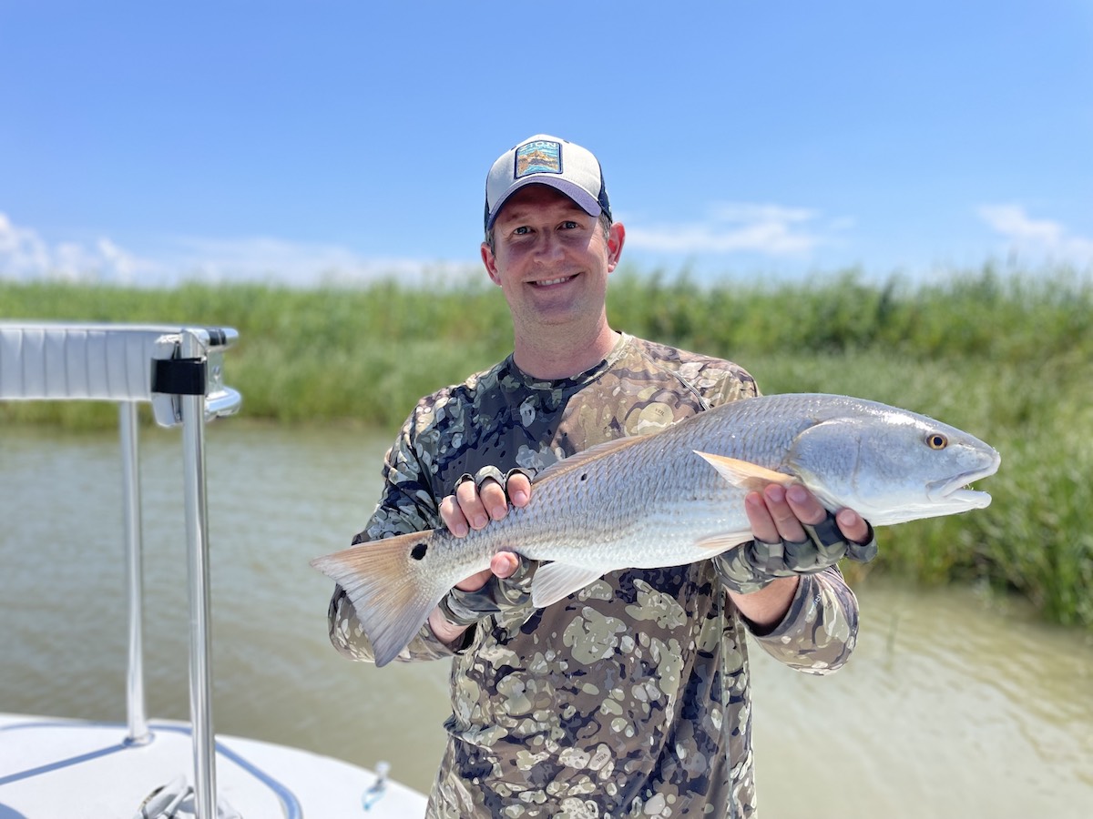 Redfish I caught while fly fishing a bay during a falling tide