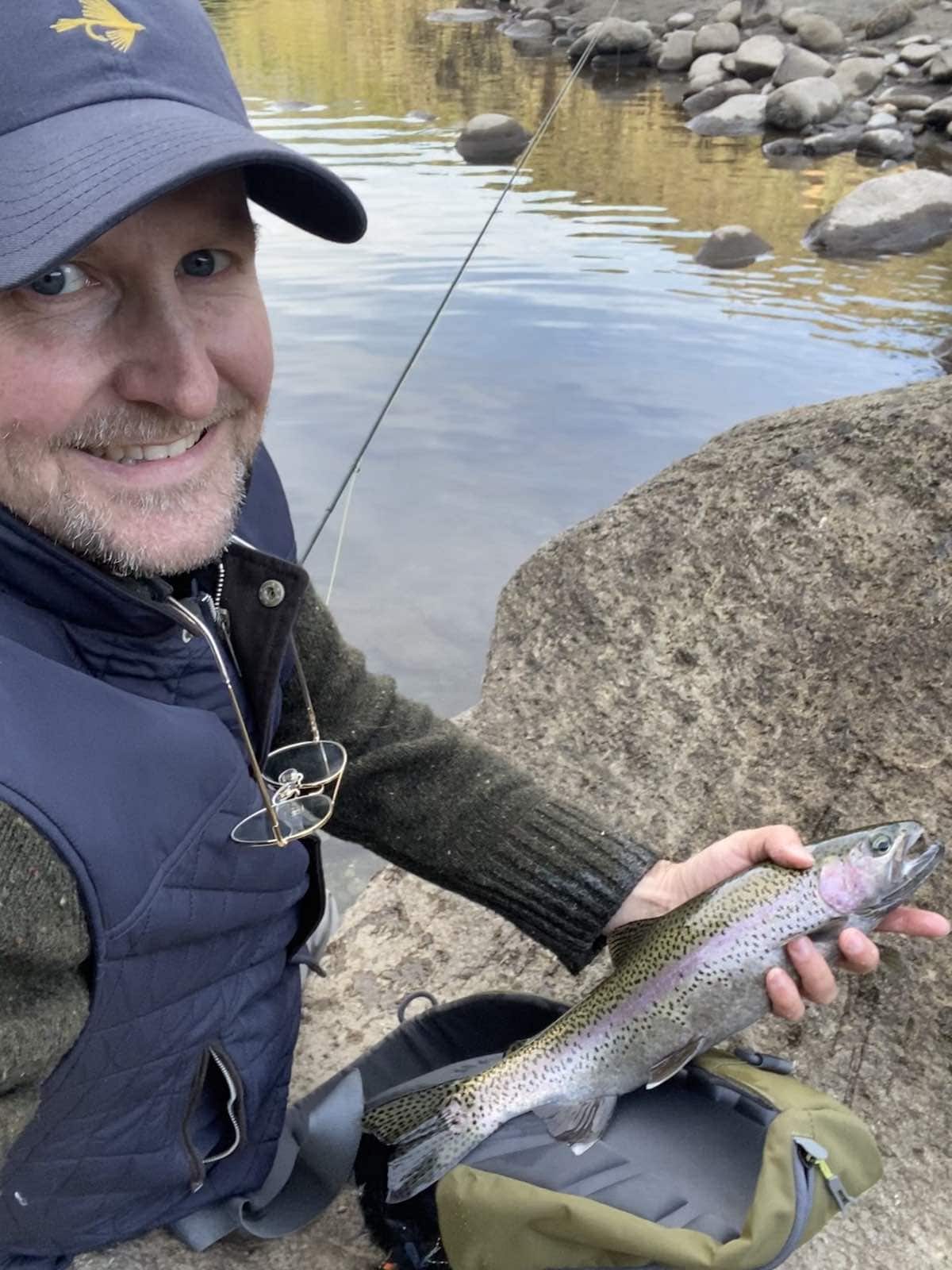 Rainbow trout caught on fly in December