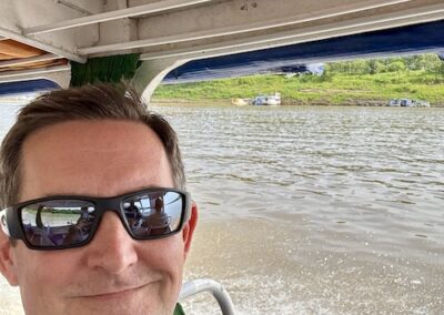 Boat ride on the Amazon heading to Pirarucu lodge in Brazil